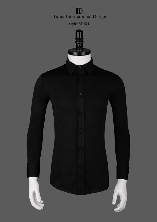 M004 Stretch Hemd schwarz TiD
