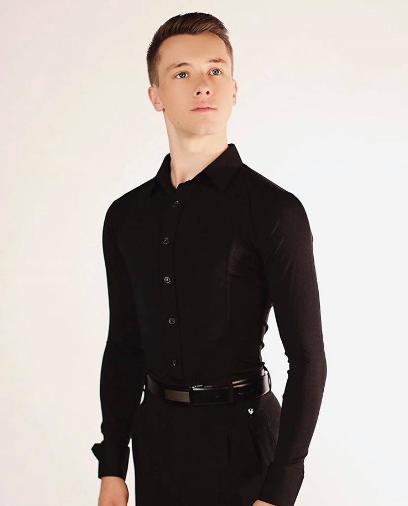 M004 Stretch Hemd schwarz TiD