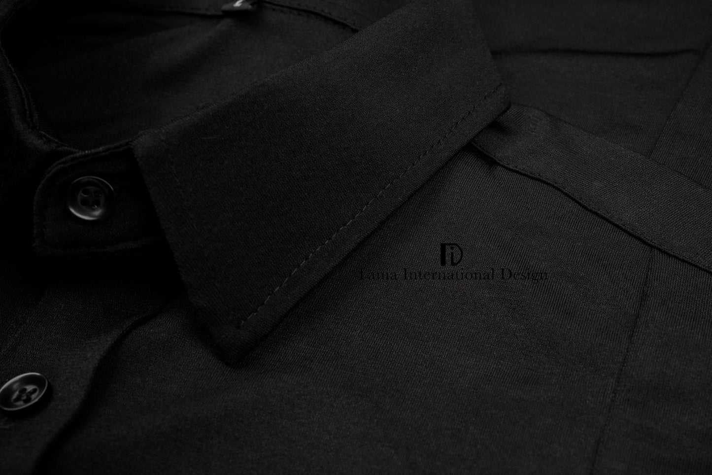 M004 Stretch Hemd schwarz TiD