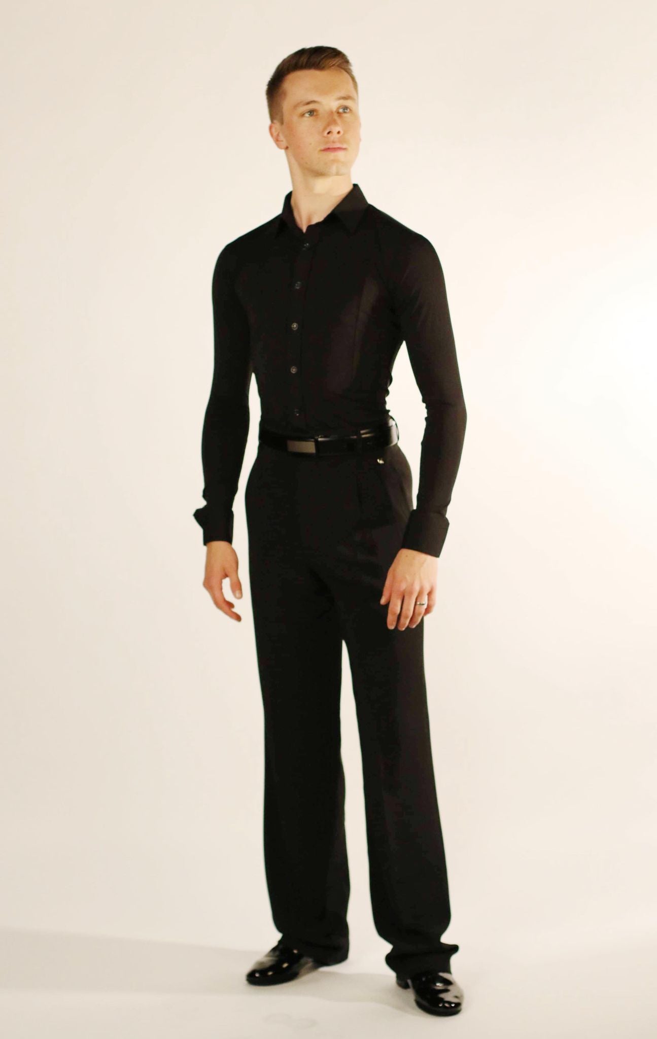 M004 Stretch Hemd schwarz TiD