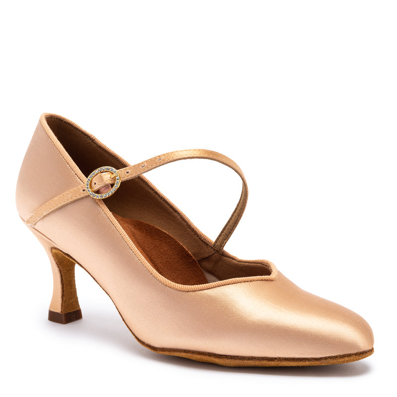 International Dance Shoes ICS Peach Satin Vista SingleStrap